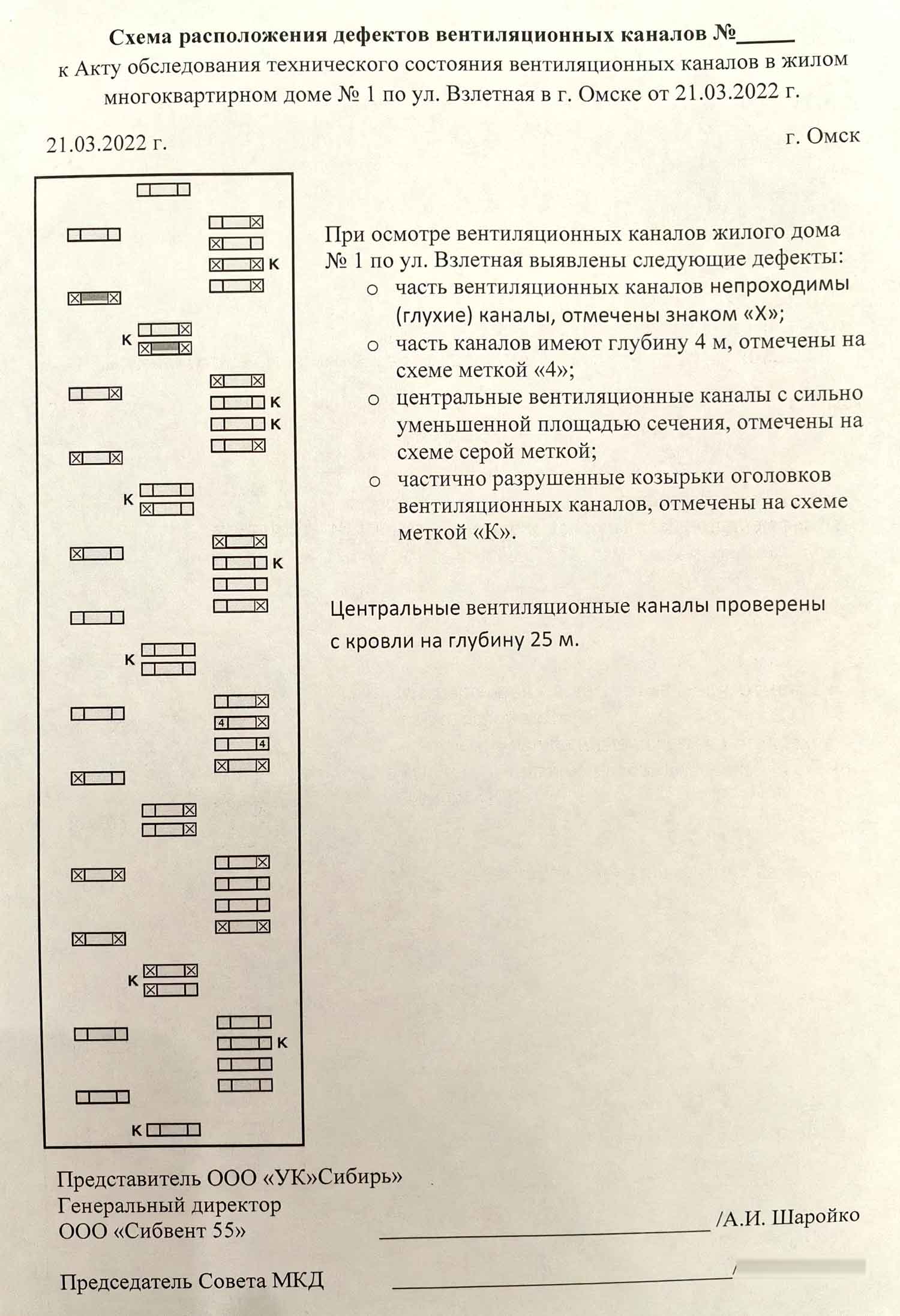 Акт от 21.03.2022 г. обследование вентиляционных каналов. Стр. 3.