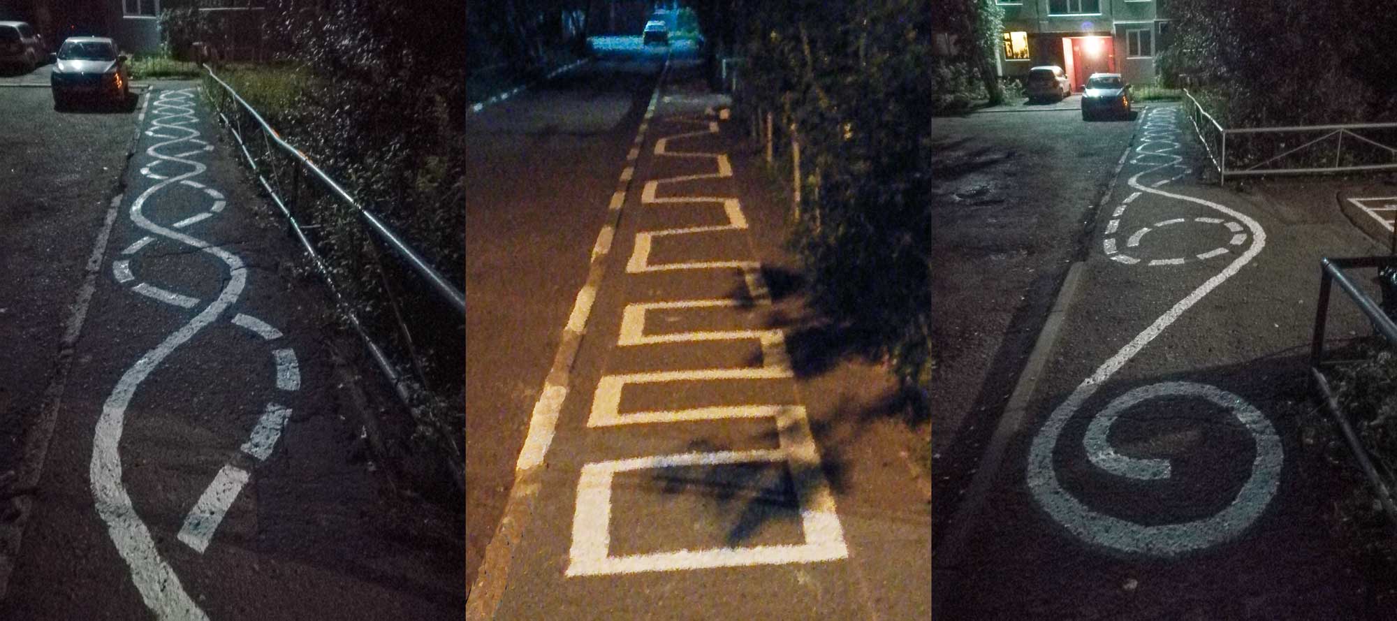 Классики, лабиринты, рисунки на асфальте дома №1 по ул. Взлётная, 2022 г.